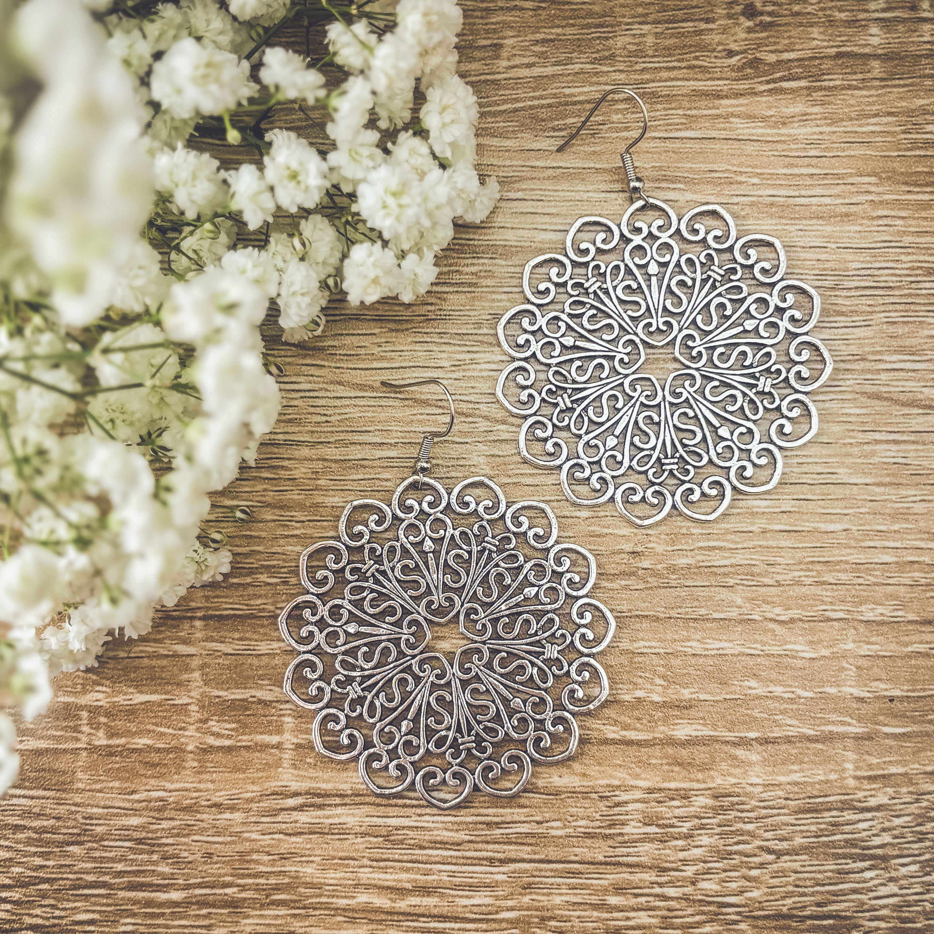 Evette Silver Drop Earrings