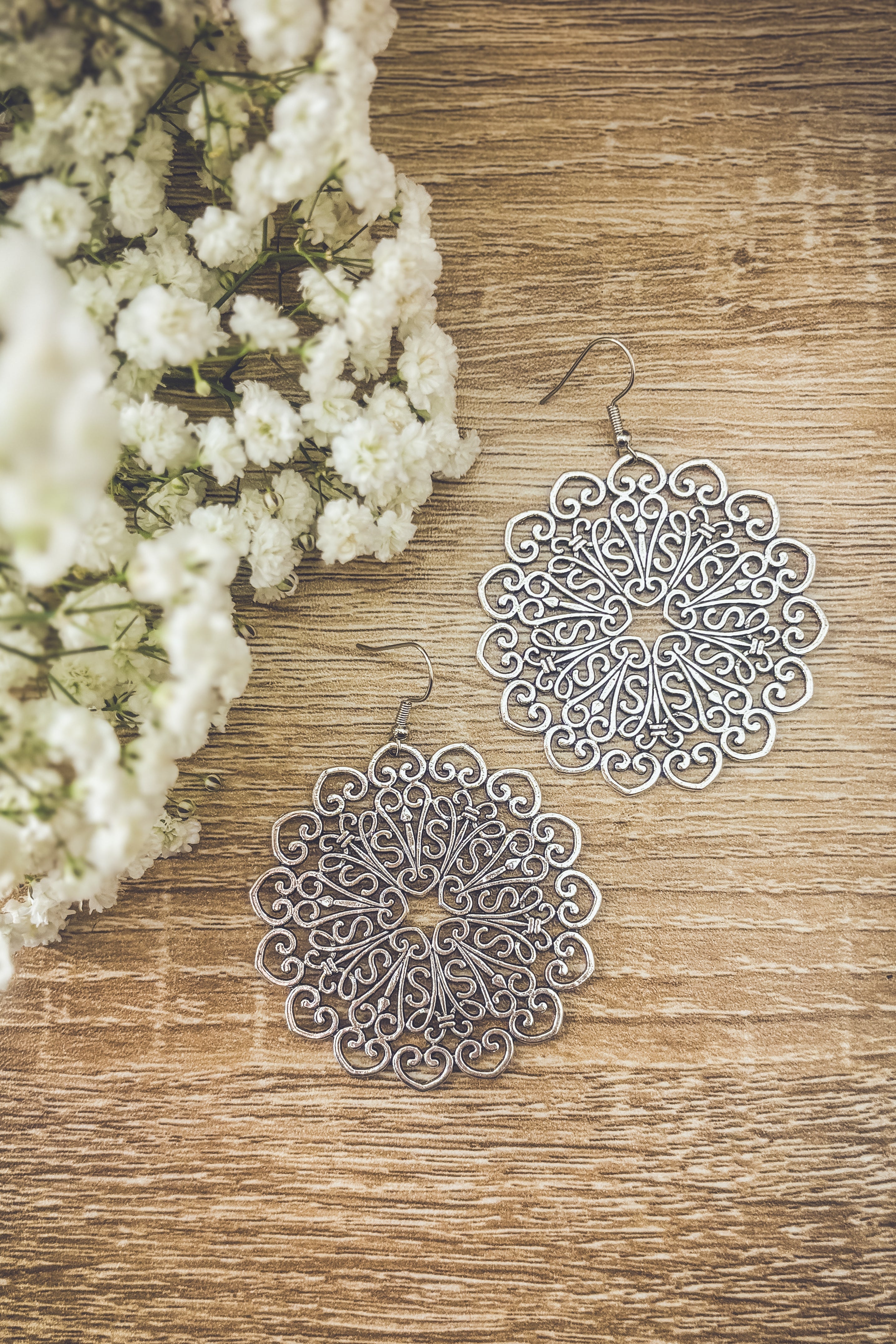 Evette Silver Drop Earrings
