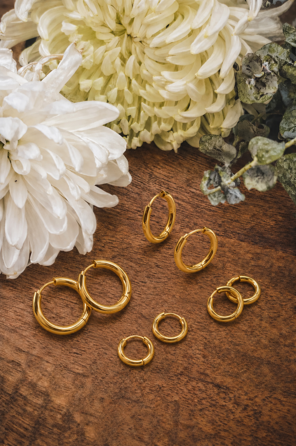 Live In 4 Pair Set of Gold Hoop Earrings