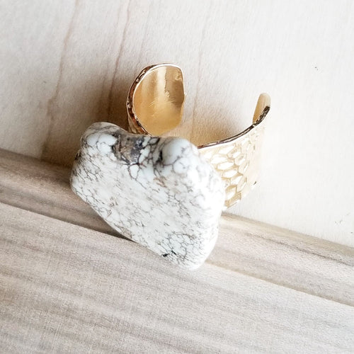 Elements White Turquoise Chunky Ring
