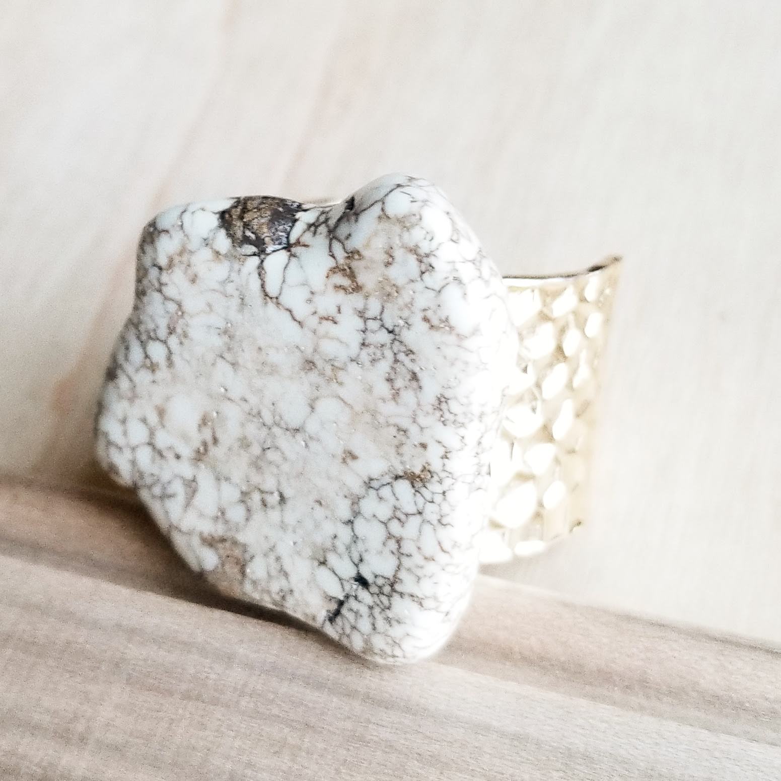 Elements White Turquoise Chunky Ring